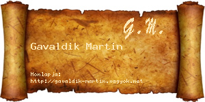 Gavaldik Martin névjegykártya